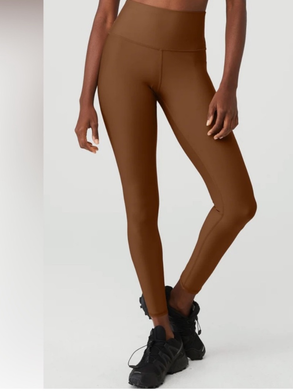 Alo Yoga 7/8 High-Waist Airbrush Legging in Cinnamon Brown - Picture 2 of 5